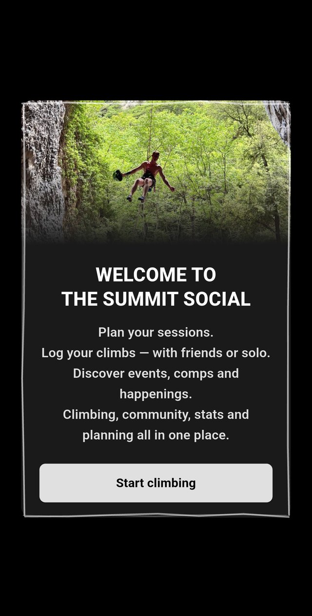 The Summit Social welcome screen